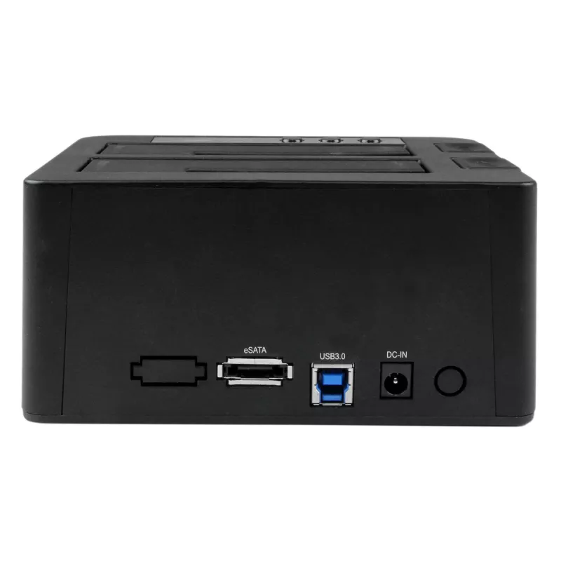 StarTech.com Dviejų lizdų kietojo disko kopijavimo stotelė, USB 3.0 (5 Gbps) / eSATA į 2,5/3,5 colio SATA III HDD/SSD klonavimo / kopijavimo įrenginys, kietojo disko dokas