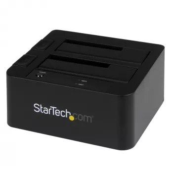 StarTech.com Dviejų lizdų USB 3.0 / eSATA į SATA kietojo disko dokas, išorinis 2,5/3,5 colio SATA I/II/III SSD/HDD dokas, karšto keitimo lizdai, įkrovimas iš viršaus