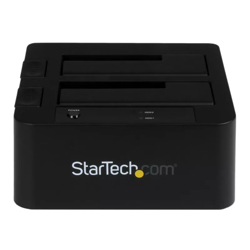StarTech.com Dviejų lizdų USB 3.0 / eSATA į SATA kietojo disko dokas, išorinis 2,5/3,5 colio SATA I/II/III SSD/HDD dokas, karšto keitimo lizdai, įkrovimas iš viršaus