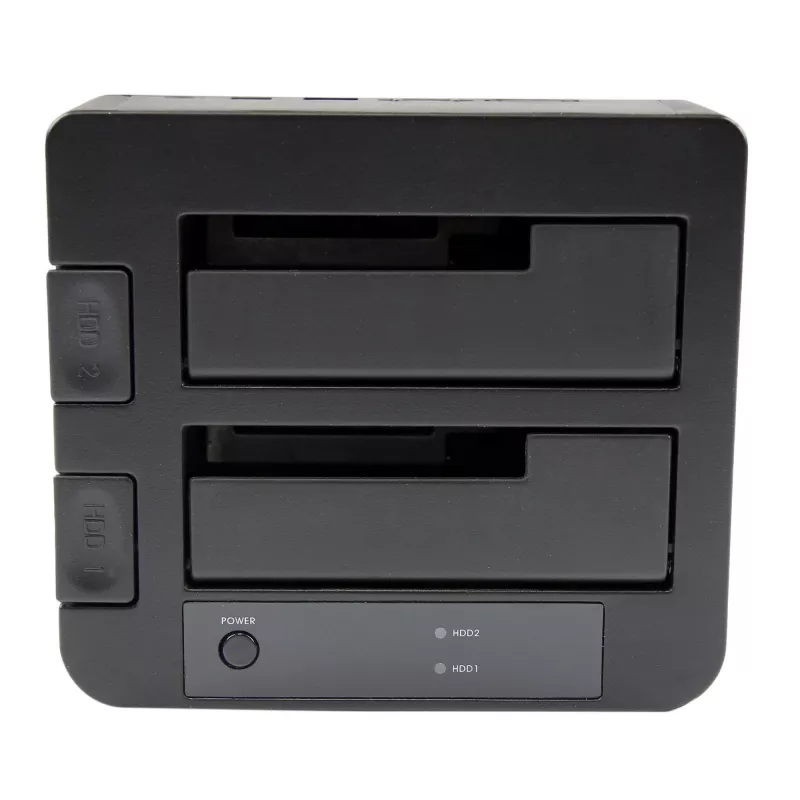 StarTech.com Dviejų lizdų USB 3.0 / eSATA į SATA kietojo disko dokas, išorinis 2,5/3,5 colio SATA I/II/III SSD/HDD dokas, karšto keitimo lizdai, įkrovimas iš viršaus
