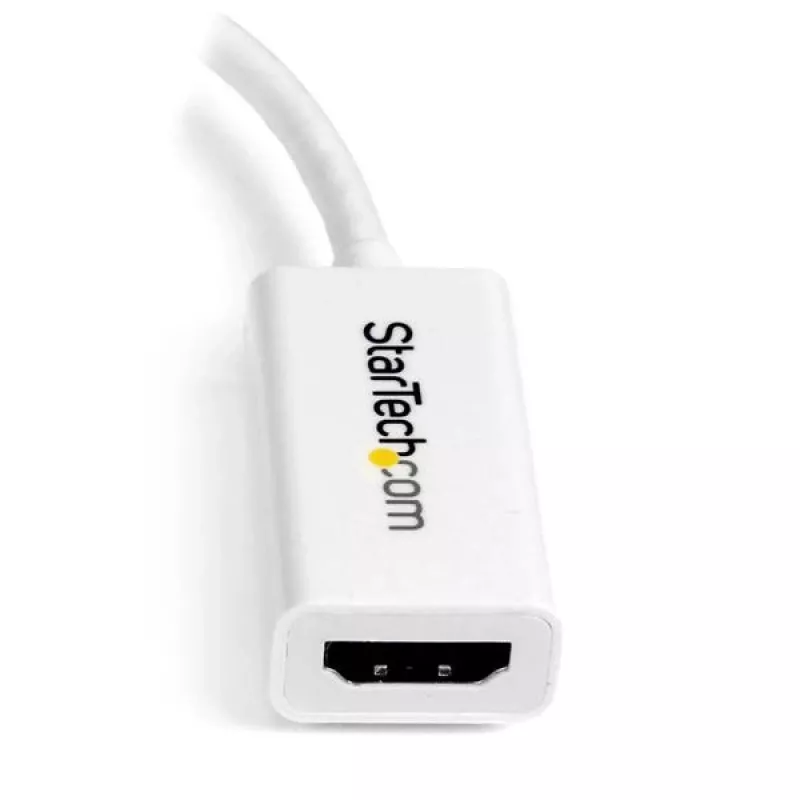 StarTech.com Mini DisplayPort į HDMI adapteris – aktyvus mDP į HDMI vaizdo keitiklis – 4K 30Hz – Mini DP arba Thunderbolt 1/2 Mac/PC prie HDMI monitoriaus/TV/ekrano – mDP 1.2 į HDMI adapteris – baltas