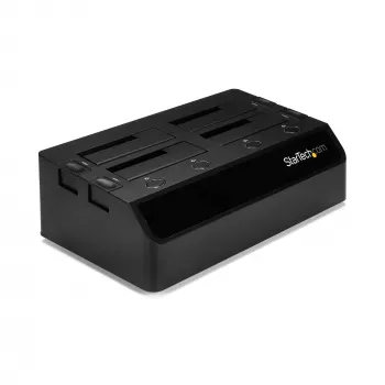 StarTech.com 4 lizdų USB 3.0 į SATA kietojo disko dokavimo stotelė, išorinis 2,5/3,5 colio SATA III SSD/HDD dokas, karšto keitimo lizdai, įkrovimas iš viršaus