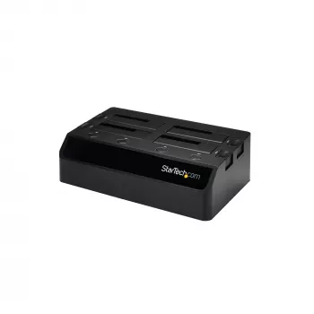 StarTech.com 4 lizdų USB 3.0 į SATA kietojo disko dokavimo stotelė, išorinis 2,5/3,5 colio SATA III SSD/HDD dokas, karšto keitimo lizdai, įkrovimas iš viršaus