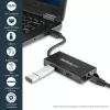 „StarTech.com“ 3 prievadų nešiojamas USB 3.0 šakotuvas su Gigabit Ethernet – aliuminis su įmontuotu kabeliu