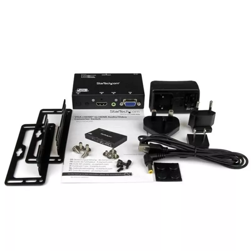 StarTech.com 2x1 HDMI + VGA į HDMI keitiklio jungiklis su automatiniu ir prioritetiniu perjungimu – 1080p