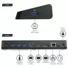 StarTech.com USB 3.0 dokavimo stotelė su dviem monitoriais, HDMI ir 4K DisplayPort – USB 3.0 į 4x USB-A, Ethernet, HDMI ir DP – universali USB Type A dokavimo stotelė, skirta „Mac“ ir „Windows“