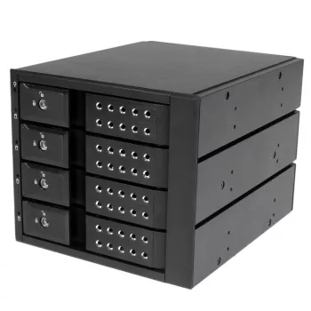 StarTech.com 4 lizdų aliumininis karštai keičiamas krepšelis be padėklų SAS II/SATA III - 6 Gbps HDD