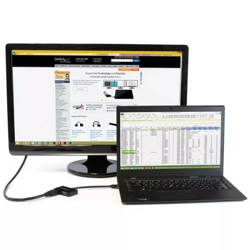 StarTech.com MDP2HDVGA kelioninis A/V adapteris: 2-in-1 Mini DisplayPort į HDMI arba VGA keitiklis