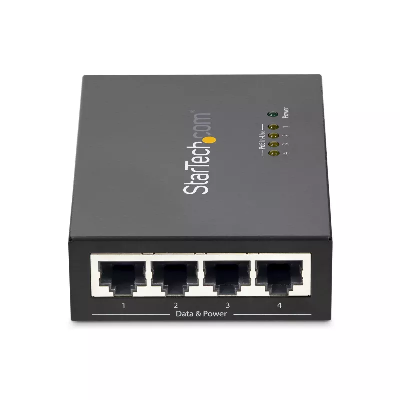 StarTech.com 4 prievadų Gigabit „Midspan“ PoE+ injektorius – 802.3at/af