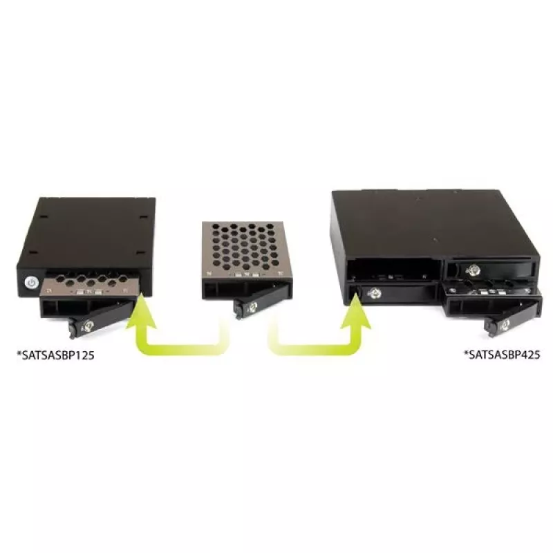 StarTech.com 4-jų vietų mobiliojo stovo galinė plokštė 2,5 colio SATA/SAS diskams