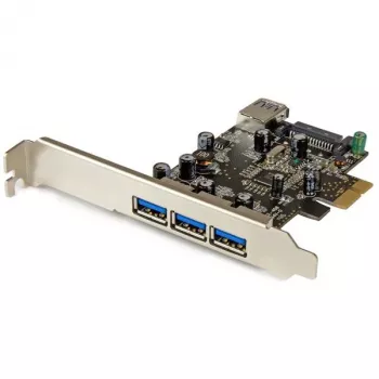 StarTech.com 4 prievadų PCI Express USB 3.0 kortelė, PCIe, USB 3.2 Gen 1, pilno / žemo profilio, juoda, nerūdijantis plienas, 3 m