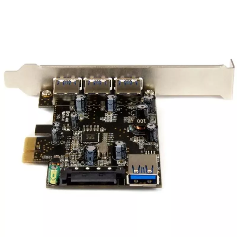 StarTech.com 4 prievadų PCI Express USB 3.0 kortelė, PCIe, USB 3.2 Gen 1, pilno / žemo profilio, juoda, nerūdijantis plienas, 3 m