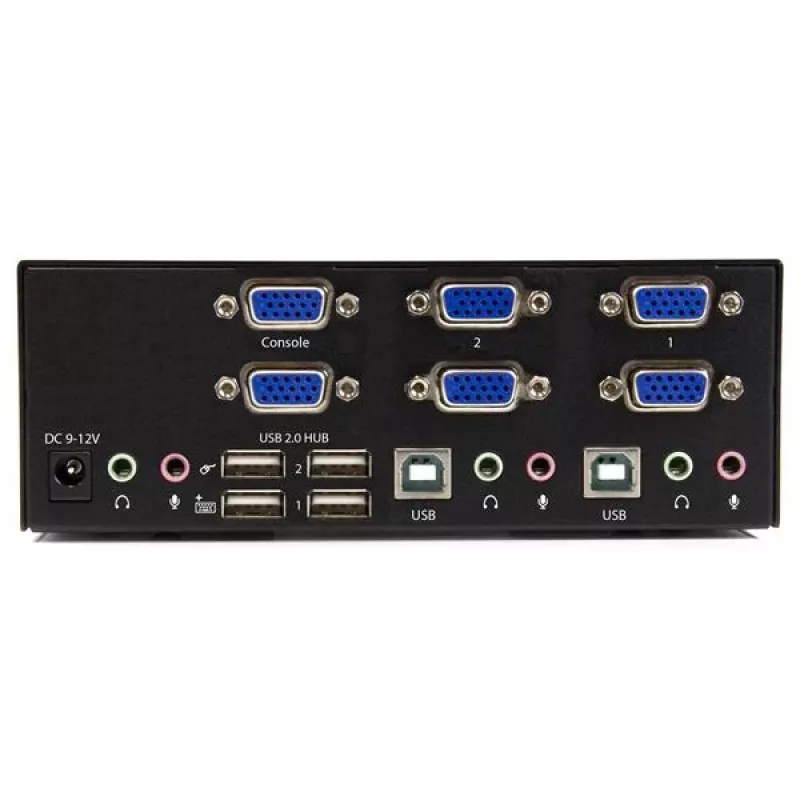 StarTech.com 2 prievadų KVM jungiklis su dviguba VGA - USB 2.0, 1920 x 1200 pikselių, Full HD, 18 W, juodos spalvos