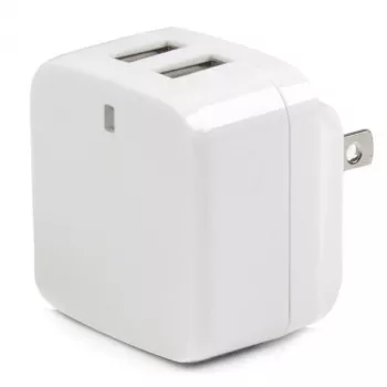 StarTech.com Dvigubo prievado USB sieninis įkroviklis – tarptautinėms kelionėms – 17W/3,4A – baltas