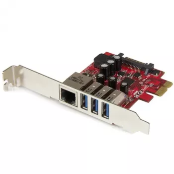 StarTech.com 3 prievadų PCI Express USB 3.0 kortelė + Gigabit Ethernet