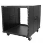StarTech.com 9U mobilus atviras keturių stulpų serverio stovas su ratais, 19 colių, juodas
