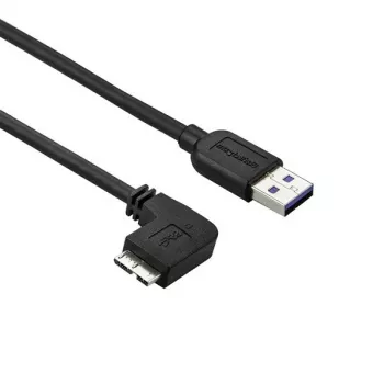 StarTech.com plonas USB 3.0 laidas, Micro USB kairysis kampinis - M/M - 0,5 m