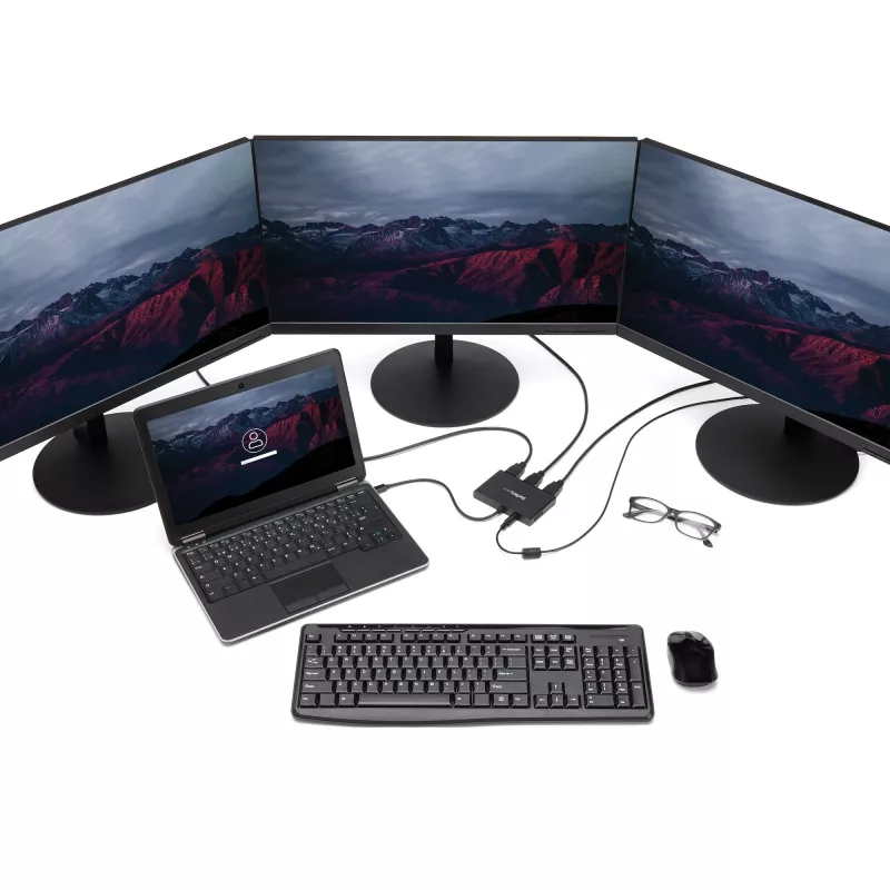 StarTech.com 3 prievadų kelių monitorių adapteris – Mini DisplayPort į HDMI MST šakotuvas – triguba 1080p arba dviguba 4K 30Hz – vaizdo skirstytuvas išplėstiniam darbalaukiui tik Windows – mDP 1.2 į 3x HDMI