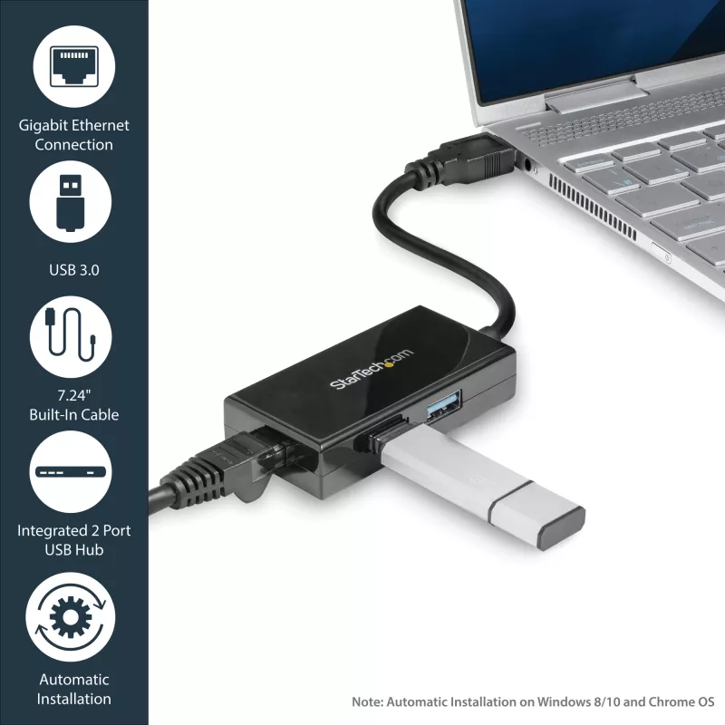 StarTech.com USB 3.0 į Ethernet adapteris, USB į RJ45, Gigabit LAN, 30 cm kabelis