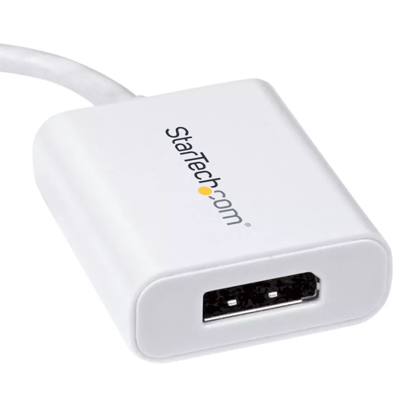 StarTech.com USB-C į DisplayPort adapteris – 4K 60Hz/8K 30Hz – USB Type-C į DP 1.4 HBR2 adapteris – Kompaktiškas USB-C (DP Alt režimas) monitoriaus vaizdo keitiklis – suderinamas su Thunderbolt 3 – Baltas