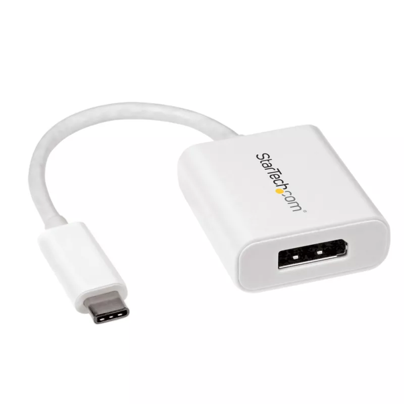 StarTech.com USB-C į DisplayPort adapteris – 4K 60Hz/8K 30Hz – USB Type-C į DP 1.4 HBR2 adapteris – Kompaktiškas USB-C (DP Alt režimas) monitoriaus vaizdo keitiklis – suderinamas su Thunderbolt 3 – Baltas