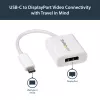 StarTech.com USB-C į DisplayPort adapteris – 4K 60Hz/8K 30Hz – USB Type-C į DP 1.4 HBR2 adapteris – Kompaktiškas USB-C (DP Alt režimas) monitoriaus vaizdo keitiklis – suderinamas su Thunderbolt 3 – Baltas