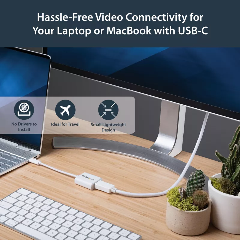 StarTech.com USB-C į DisplayPort adapteris – 4K 60Hz/8K 30Hz – USB Type-C į DP 1.4 HBR2 adapteris – Kompaktiškas USB-C (DP Alt režimas) monitoriaus vaizdo keitiklis – suderinamas su Thunderbolt 3 – Baltas