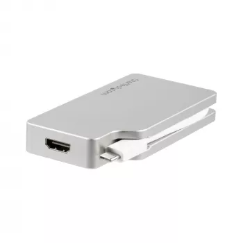 StarTech.com USB-C kelių prievadų vaizdo adapteris su HDMI, VGA, Mini DisplayPort arba DVI - USB Type-C monitoriaus adapteris į HDMI 1.4 arba mDP 1.2 (4K) - VGA arba DVI (1080p) - sidabrinis aliuminis
