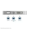 StarTech.com USB-C kelių prievadų vaizdo adapteris su HDMI, VGA, Mini DisplayPort arba DVI - USB Type-C monitoriaus adapteris į HDMI 1.4 arba mDP 1.2 (4K) - VGA arba DVI (1080p) - sidabrinis aliuminis