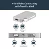 StarTech.com USB-C kelių prievadų vaizdo adapteris su HDMI, VGA, Mini DisplayPort arba DVI - USB Type-C monitoriaus adapteris į HDMI 1.4 arba mDP 1.2 (4K) - VGA arba DVI (1080p) - sidabrinis aliuminis