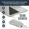 StarTech.com USB-C kelių prievadų vaizdo adapteris su HDMI, VGA, Mini DisplayPort arba DVI - USB Type-C monitoriaus adapteris į HDMI 1.4 arba mDP 1.2 (4K) - VGA arba DVI (1080p) - sidabrinis aliuminis