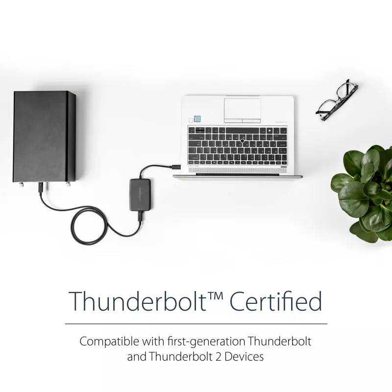 StarTech.com Thunderbolt 3 į Thunderbolt 2 adapteris – TB3 nešiojamam kompiuteriui prie TB2 ekranų ir įrenginių – Thunderbolt 2 20Gbps arba Thunderbolt 1 10Gbps keitiklis – sertifikuotas Thunderbolt 3 – Windows / Mac