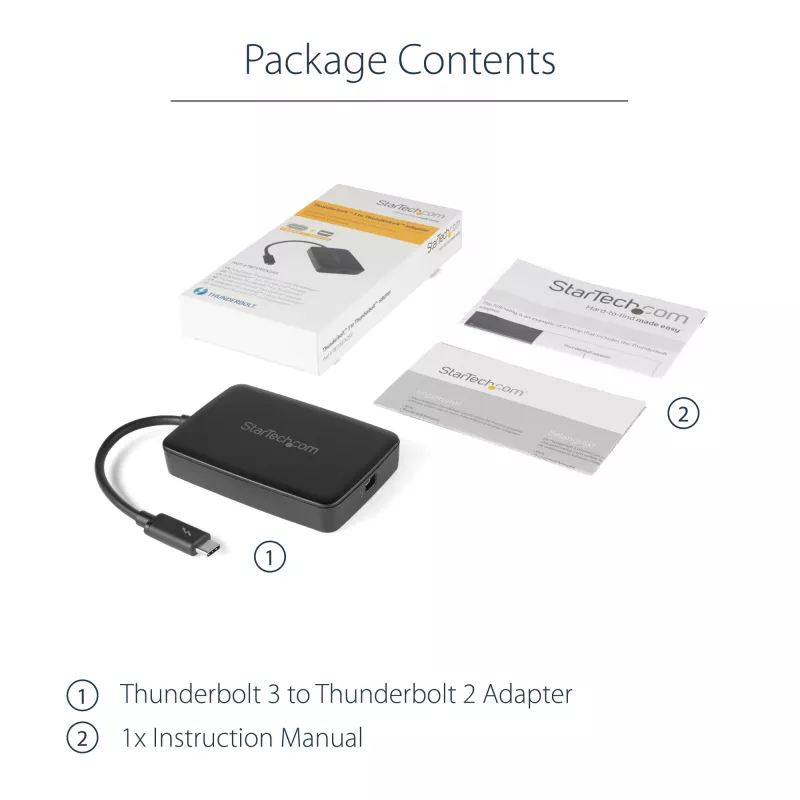 StarTech.com Thunderbolt 3 į Thunderbolt 2 adapteris – TB3 nešiojamam kompiuteriui prie TB2 ekranų ir įrenginių – Thunderbolt 2 20Gbps arba Thunderbolt 1 10Gbps keitiklis – sertifikuotas Thunderbolt 3 – Windows / Mac