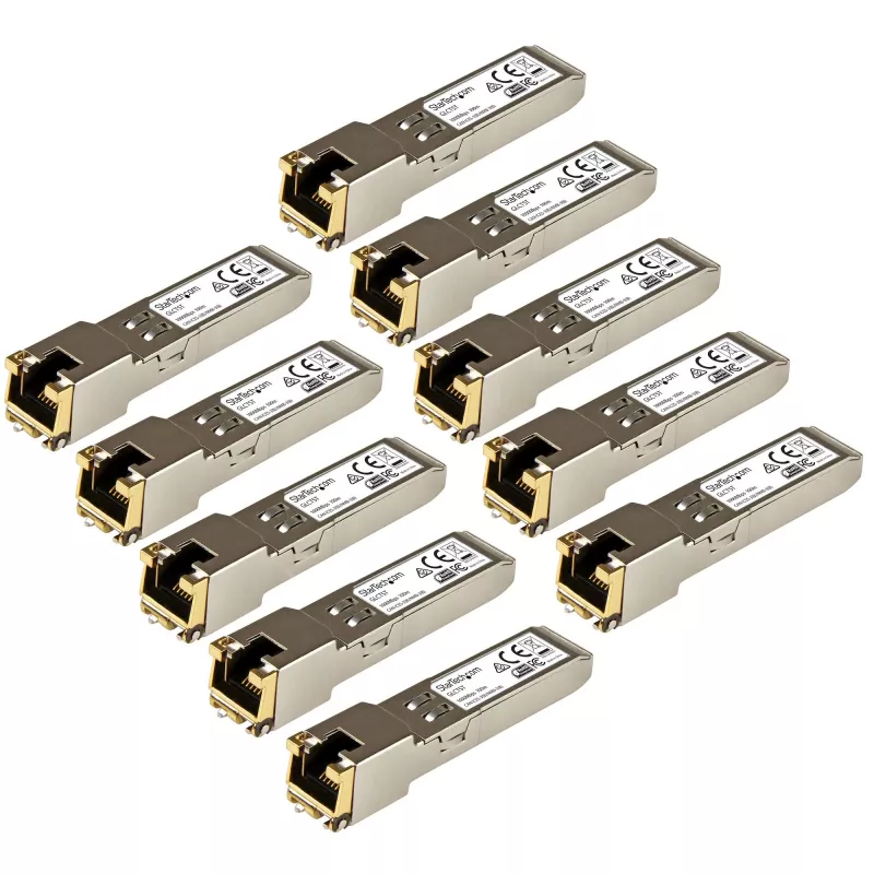 „StarTech.com“ Cisco GLC-T suderinamas SFP modulis (10 vnt.) – 1000BASE-T – varinis, RJ45, 100 m