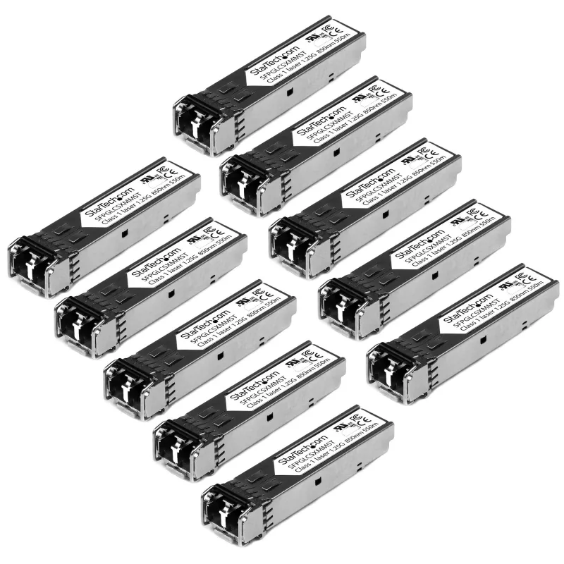 10 vnt. Cisco GLC-SX-MM suderinamas SFP modulis - 1000BASE-SX - 1GbE daugiamodis šviesolaidinis siųstuvas-imtuvas - LC 550m - 850nm