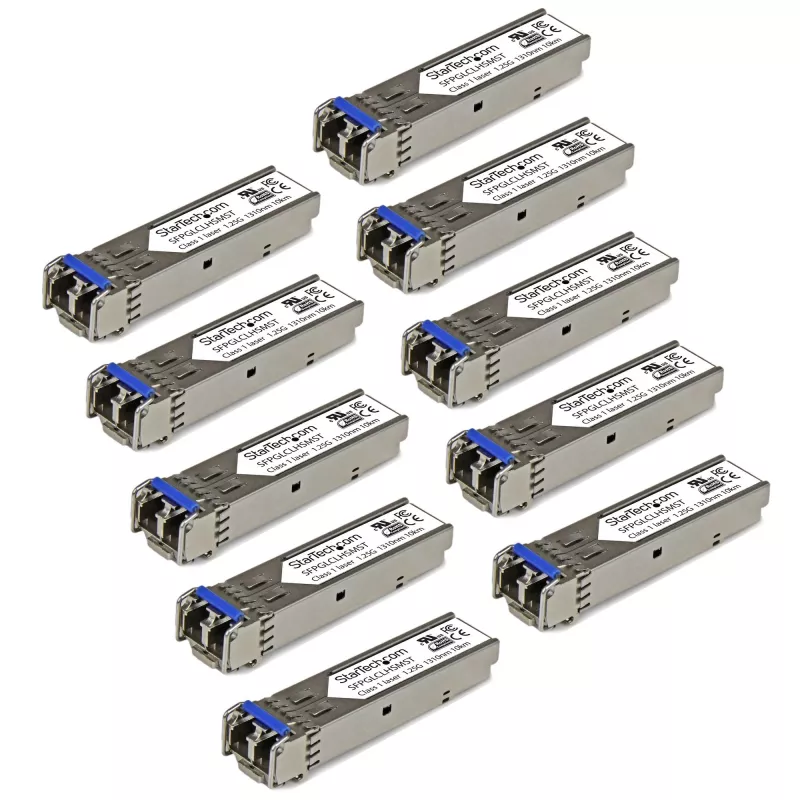 10 vnt. pakuotė StarTech.com Cisco GLC-LH-SM suderinamas SFP modulis – 1000BASE-LX/LH, 1GbE, vienmodis/daugiamodis šviesolaidis, LC, 10 km, 1310 nm