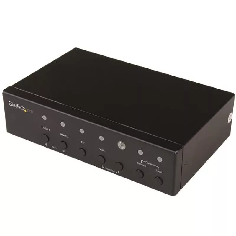 StarTech.com kelių įėjimų HDBaseT prailgintuvas su įmontuotu jungikliu – DisplayPort, VGA ir HDMI per CAT5e arba CAT6 – iki 4K