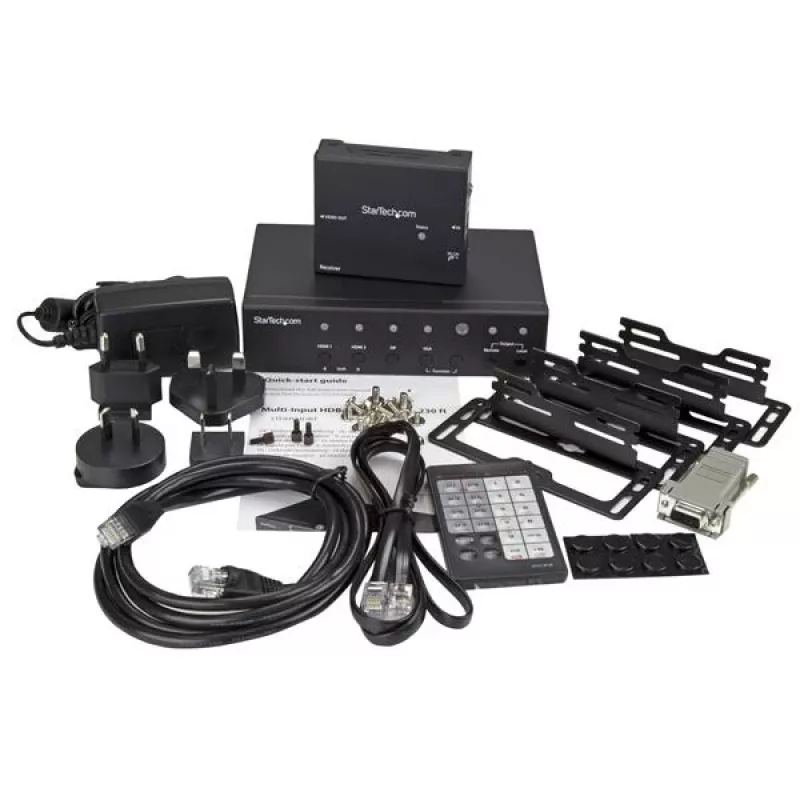 StarTech.com kelių įėjimų HDBaseT prailgintuvas su įmontuotu jungikliu – DisplayPort, VGA ir HDMI per CAT5e arba CAT6 – iki 4K