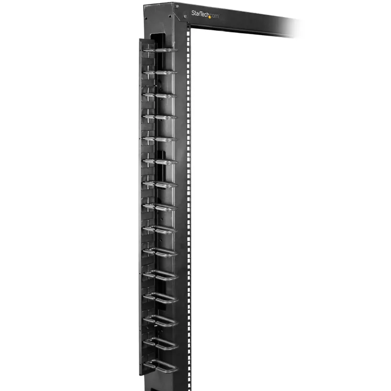 StarTech.com Vertikalus kabelių organizatorius su D-žiediniais kabliukais - 0U - 2,8 pėd.