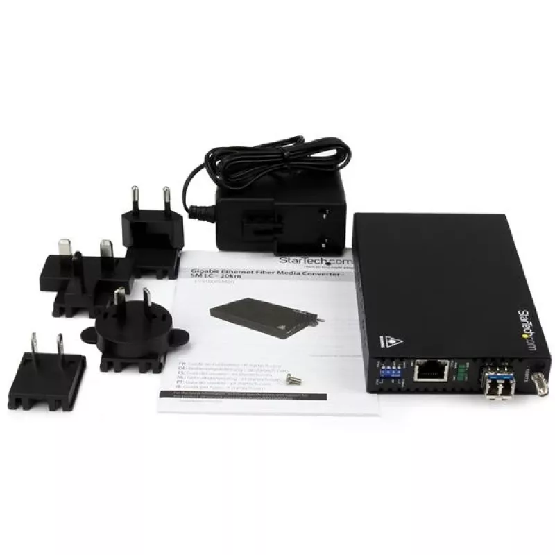StarTech.com Gigabit Ethernet vario į šviesolaidį keitiklis - vienmodis LC - 20 km