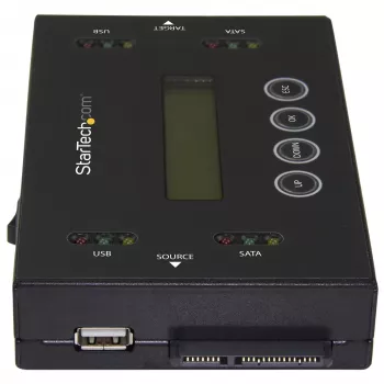 StarTech.com SU2DUPERA11 - USB ir SATA diskų kopijavimo ir trynimo įrenginys, 1:1, LCD ekranas