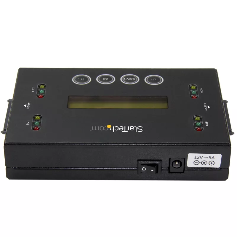 StarTech.com SU2DUPERA11 - USB ir SATA diskų kopijavimo ir trynimo įrenginys, 1:1, LCD ekranas