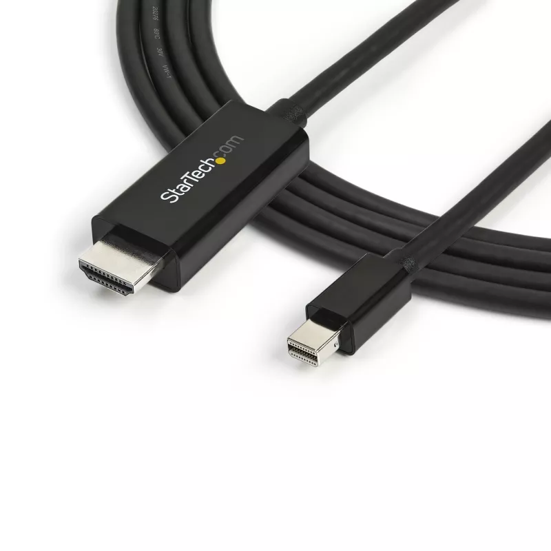 StarTech.com 3 m Mini DisplayPort į HDMI laidas – 4K 30Hz vaizdas – mDP į HDMI adapterio laidas – Mini DP arba Thunderbolt 1/2 Mac/PC prie HDMI monitoriaus/ekrano