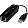 StarTech.com USB 2.0 Fax Modemas - 56K Išorinis aparatinės įrangos rinkimo V.92 modemas / Dongle / Adapteris - Kompiuterio / nešiojamojo kompiuterio faksmodemas - USB į telefono lizdą - USB duomenų modemas - Tinklo faksas / CMR / POS