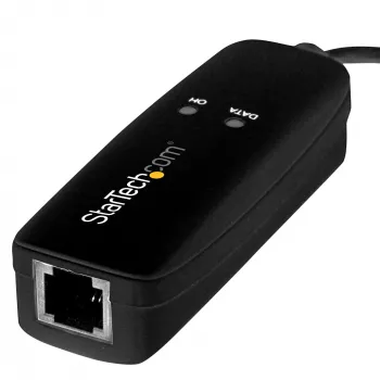 StarTech.com USB 2.0 Fax Modemas - 56K Išorinis aparatinės įrangos rinkimo V.92 modemas / Dongle / Adapteris - Kompiuterio / nešiojamojo kompiuterio faksmodemas - USB į telefono lizdą - USB duomenų modemas - Tinklo faksas / CMR / POS