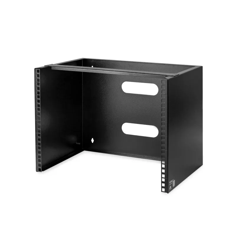 StarTech.com 8U sieninis tinklo stovas – 14 colių gylio (žemo profilio) – 19 colių skydo laikiklis negiliems serveriams ir IT įrangai, tinklo jungikliams – 80 svarų/36 kg talpa, juodas