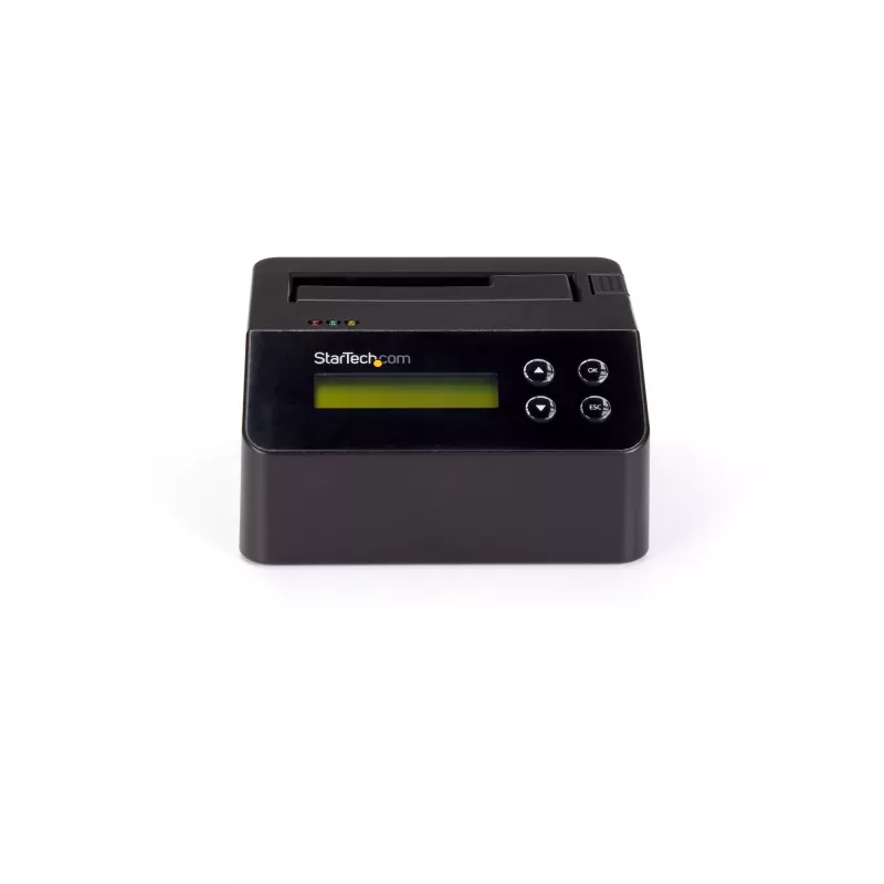 StarTech.com Vieno lizdo kietojo disko trynimo įrenginys, atskiras HDD/SSD sanitizer, 4Kn, USB 3.0 į SATA III (6 Gbps), 9 trynimo režimai, LCD ekranas, saugus kietojo disko trynimo dokas, DB-9 spausdintuvo prievadas, TAA atitikmuo