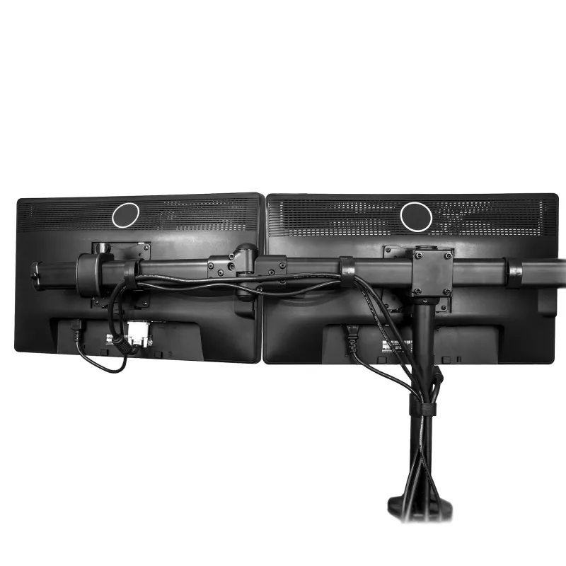 StarTech.com Trijų monitorių laikiklis stalviršiui - Ergonomiškas VESA 3 monitorių stovas iki 27 colių - Sukamasis ir aukščio reguliavimo stovas - Pakreipimas/Pasukimas/Sukimas LCD/LED ekranams - Stalviršio spaustuvas/įvorė