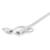 StarTech.com 1 m USB kelių įrenginių įkrovimo laidas – USB į Micro-USB, USB-C arba Lightning, skirtas iPhone/iPad/iPod/Android, Apple MFi sertifikuotas, 3 viename USB įkroviklis, pintas