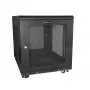 StarTech.com 4-Post 12U Server Rack Cabinet – užrakinama 19 colių spinta serveriams, AV ir IT įrangai, biuro/namų tinklo stovas su ratukais ir reguliuojamais bėgiais